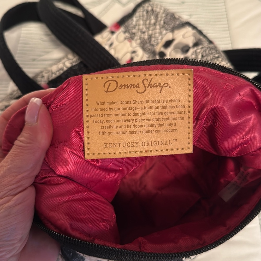 Donna Sharp. Stylish Black, White, Pink Patchwork Shoulder Bag - Picture 3 of 10